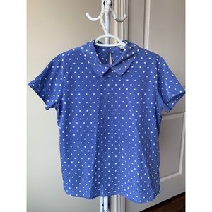 • FOREVER 21 Blue Polka Dotted Shirt •
